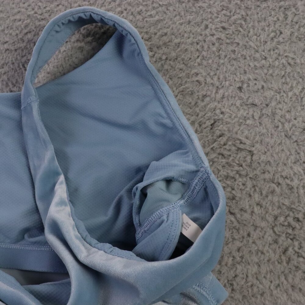 Athleta Cropped Tank Top Womens XL Blue Velvet Back Cut Out Athletic Yoga - Picture 3 of 6